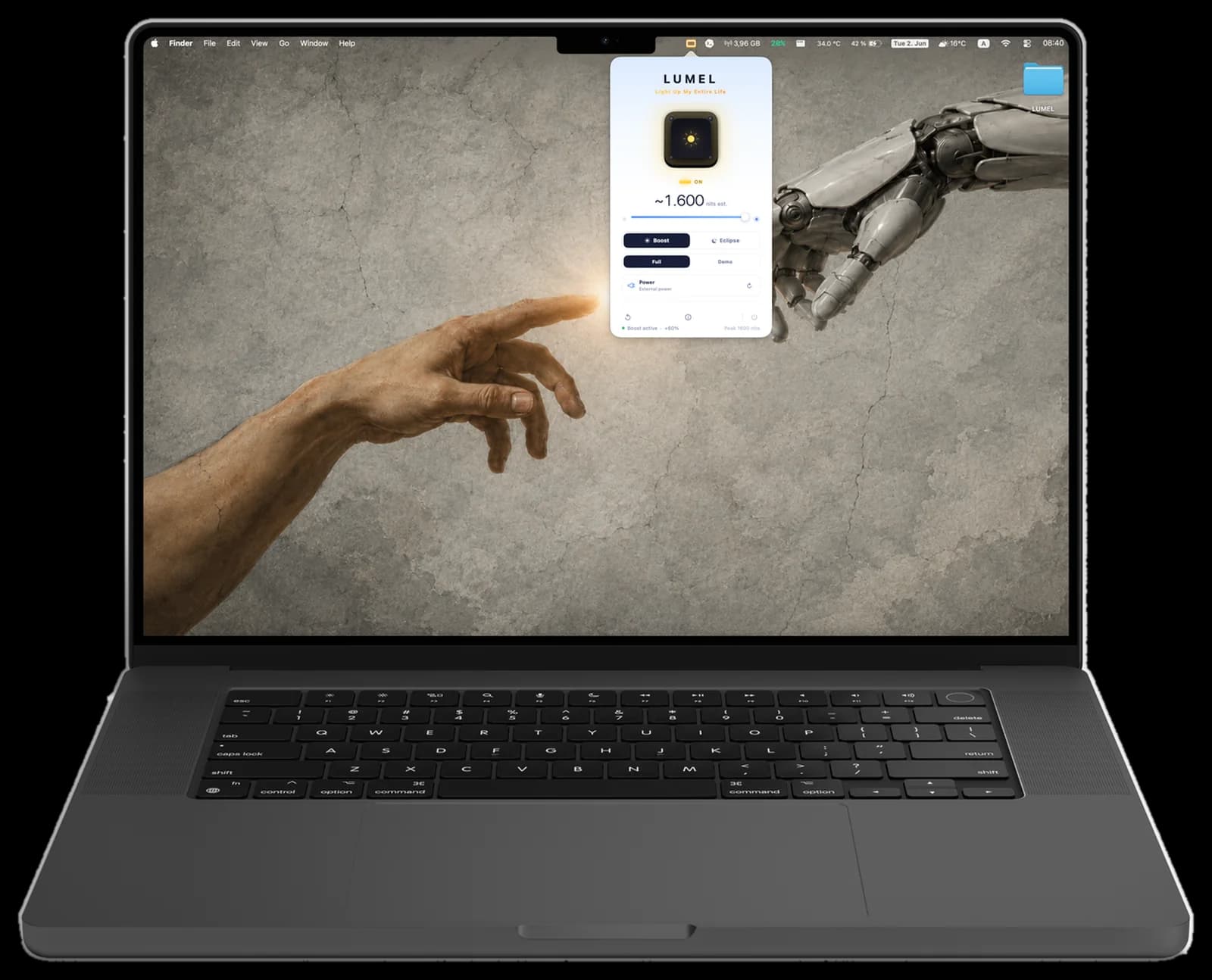 LUMEL running on a MacBook Pro 16-inch